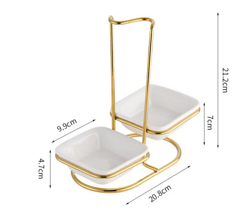 Double Ceramic serving spoon holder