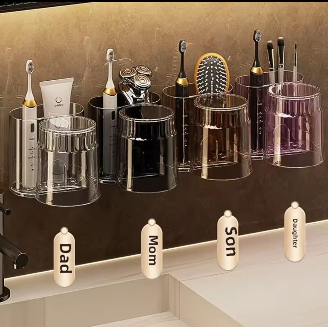 Wall mounted Toothbrush Holder With Mouthwash Cup