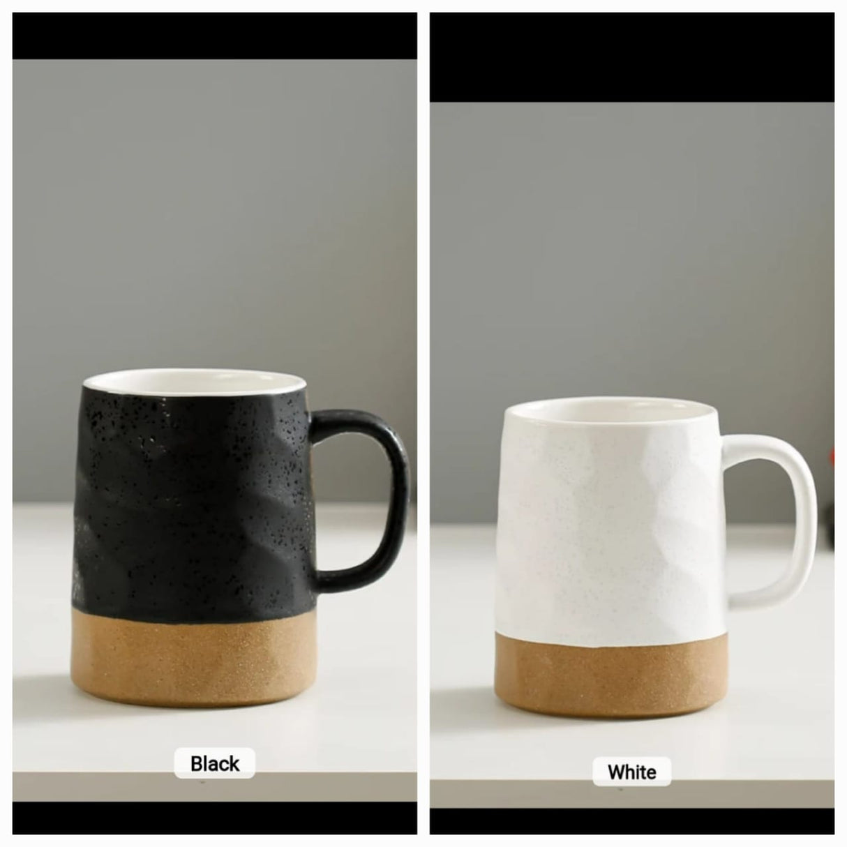 Double Glaze Retro Nordic stripped Matte Ceramic Coffee Mugs