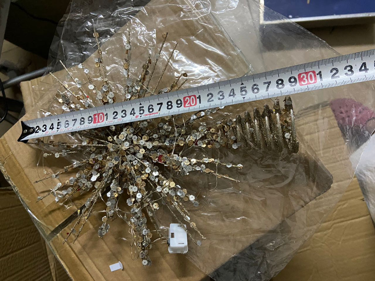 LED Crystal Christmas Tree Topper with Lights 30cm Battery Powered Decorati