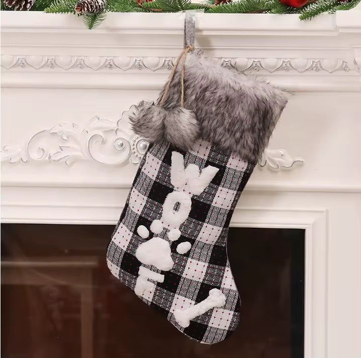 2pc Christmas Decor Socks Festive Fireplace Hanging Stockings (37cm x 17cm)