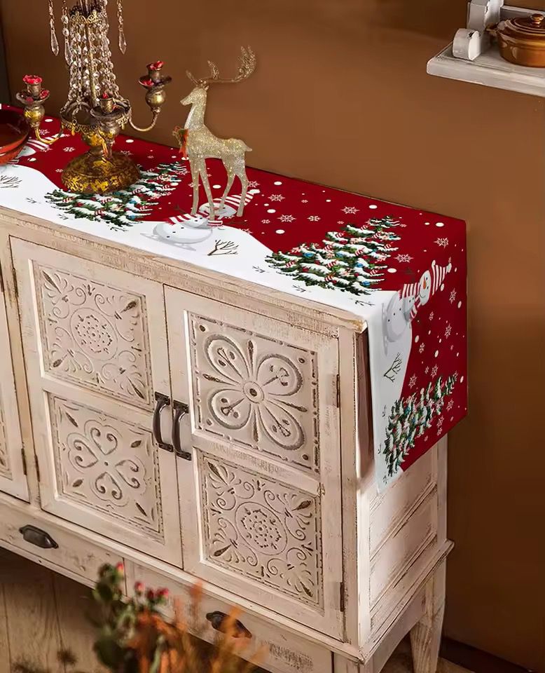 Christmas Table Runner Snowman Gnome Table Cloths