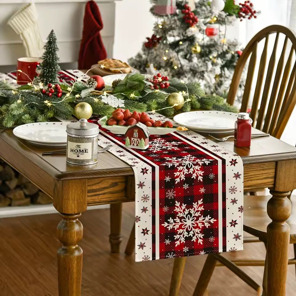 Christmas Table Runner Snowman Gnome Table Cloths