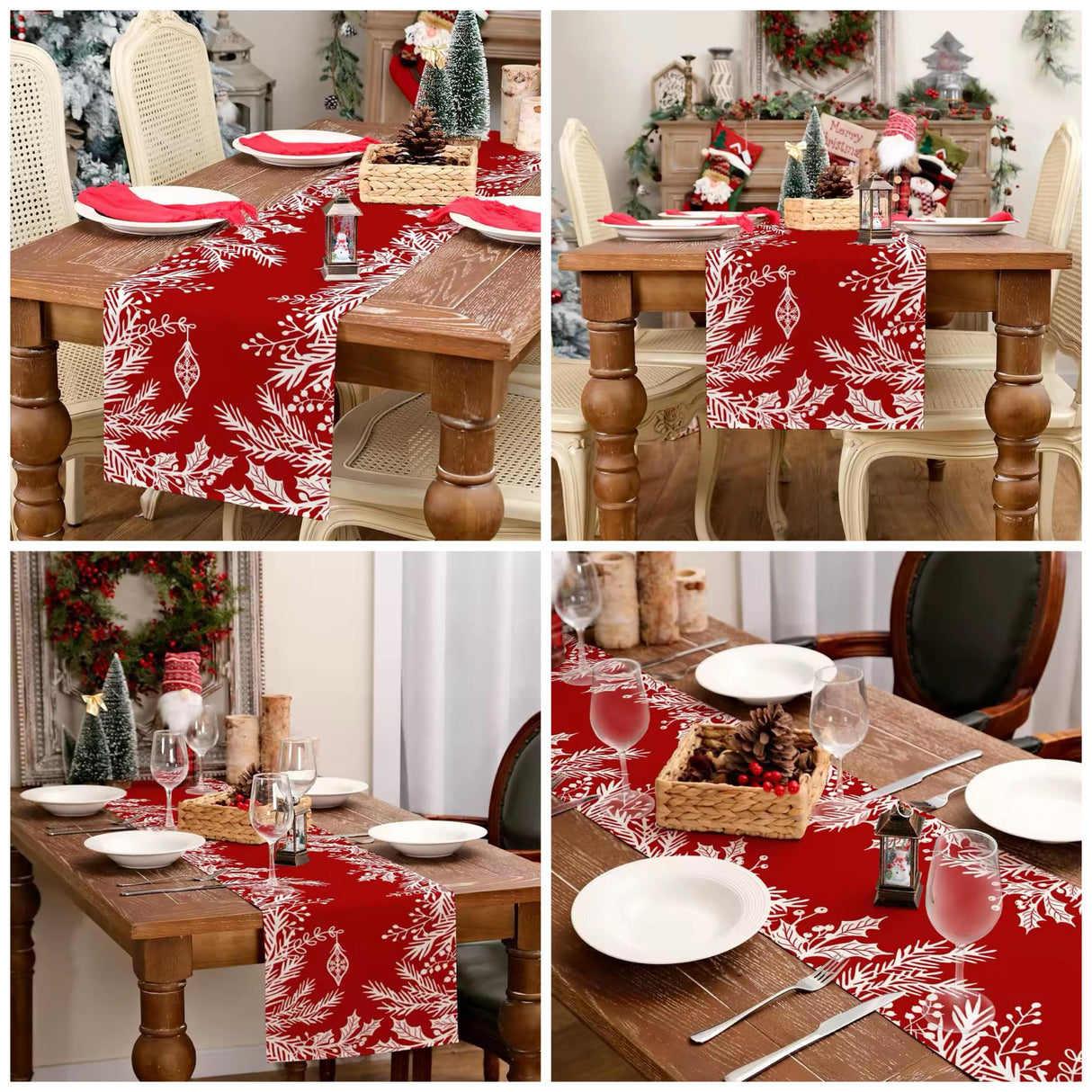 Christmas Table Runner Snowman Gnome Table Cloths