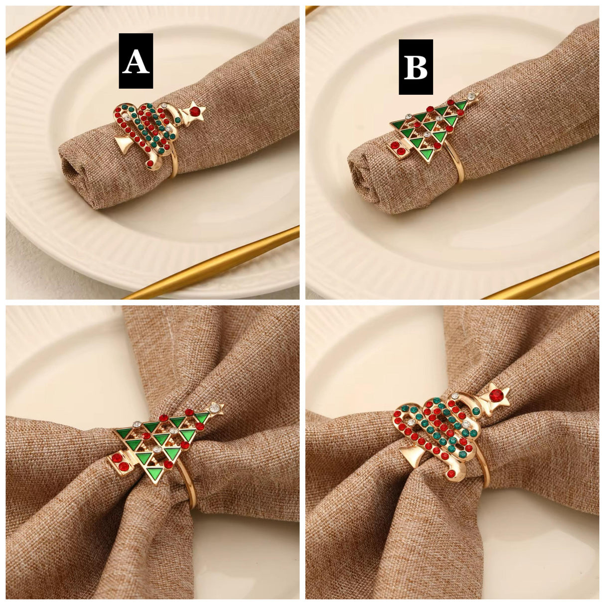 High-end Christmas Rhinestone napkin ring