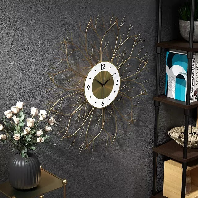 Antique Pendulum Metal Framed Home Decor square Decorative Large Wall Clock