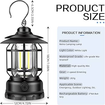 Rechargable Dimmable camping lamp (800mAh battery)