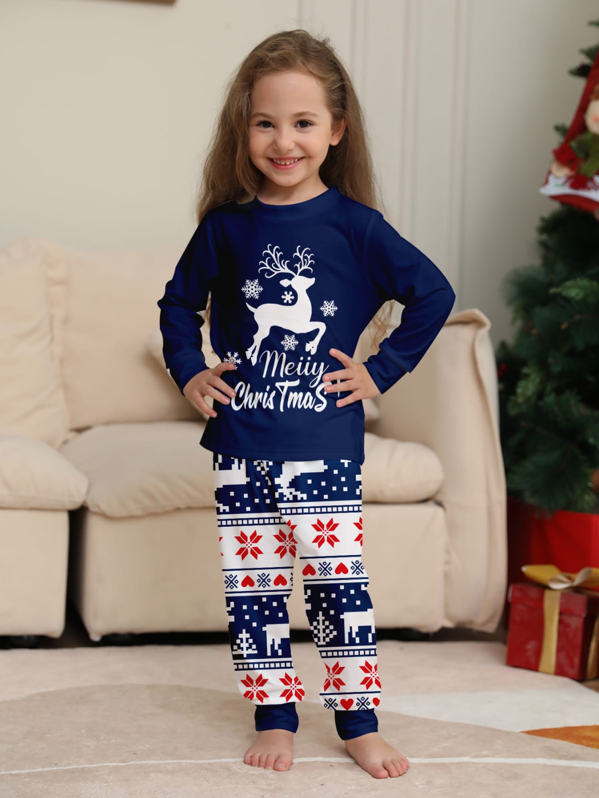 Christmas pajamas outfit for both Adults &kids pyjamas set(top+pant)*