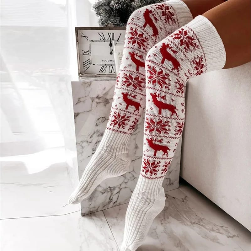 Stylish Winter-Christmas themed Women's Knit Leg Warmers