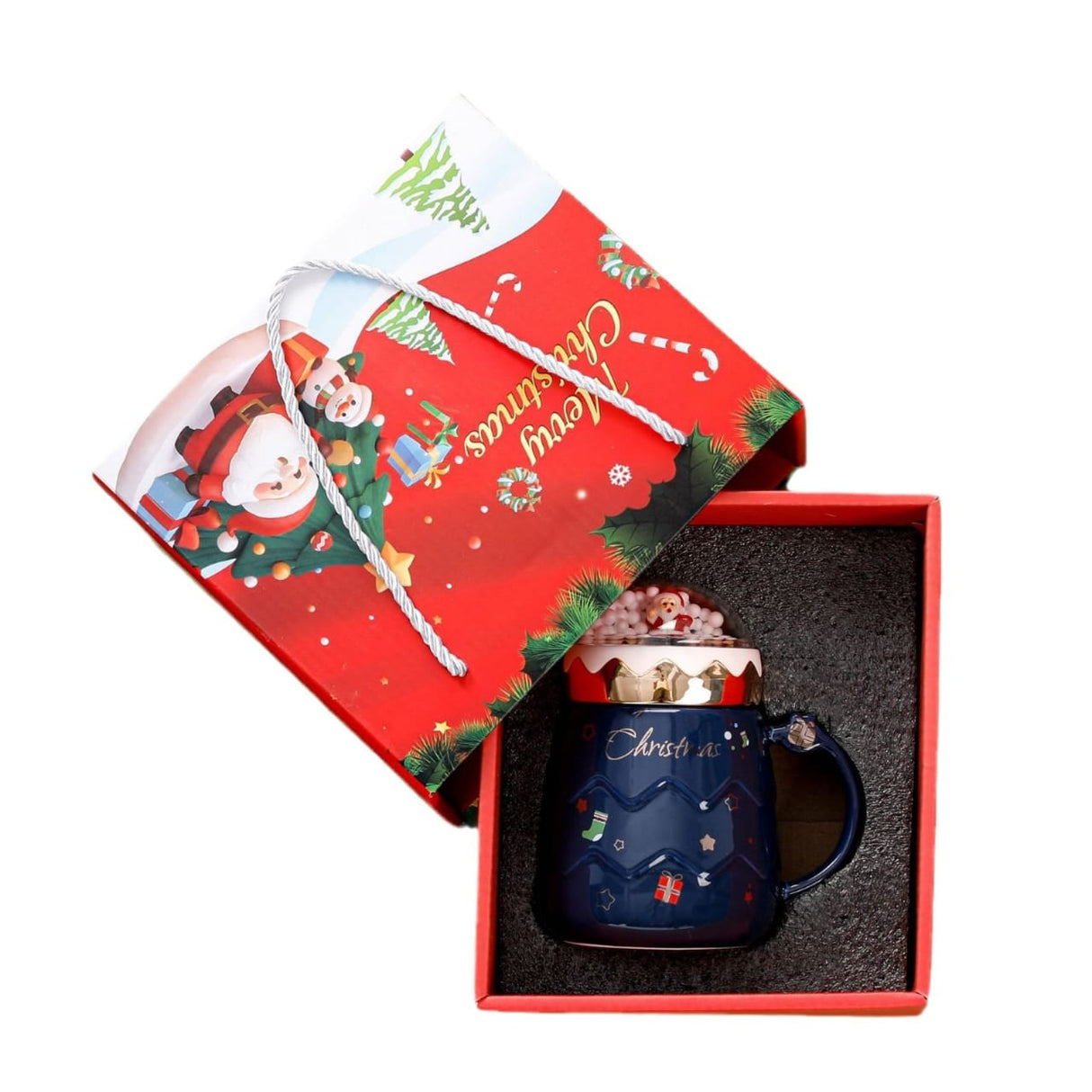 Cute Luxurious Ceramic Santa Claus Christmas themed Cup set + Gift Box