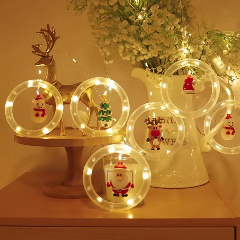 10pcs Santa Claus Christmas wish Ring Style LED Garland curtain light*