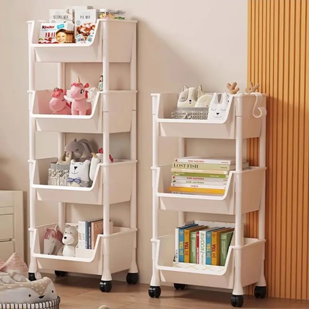 4-Layer Trolley Bookshelf / Kitchen Storage Rack