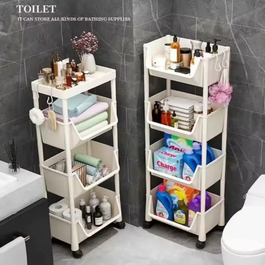 4-Layer Trolley Bookshelf / Kitchen Storage Rack