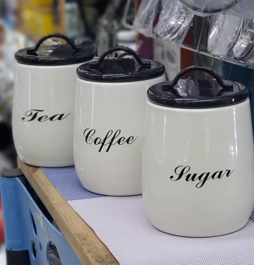 Sugar, Tea, Coffee canisters