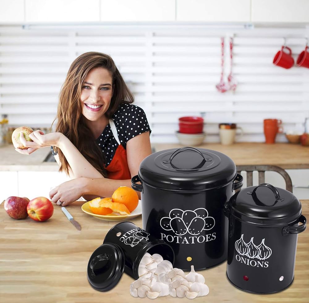 TDT-01 3pc Potato, onion, garlic 3in1 perforated storage bins