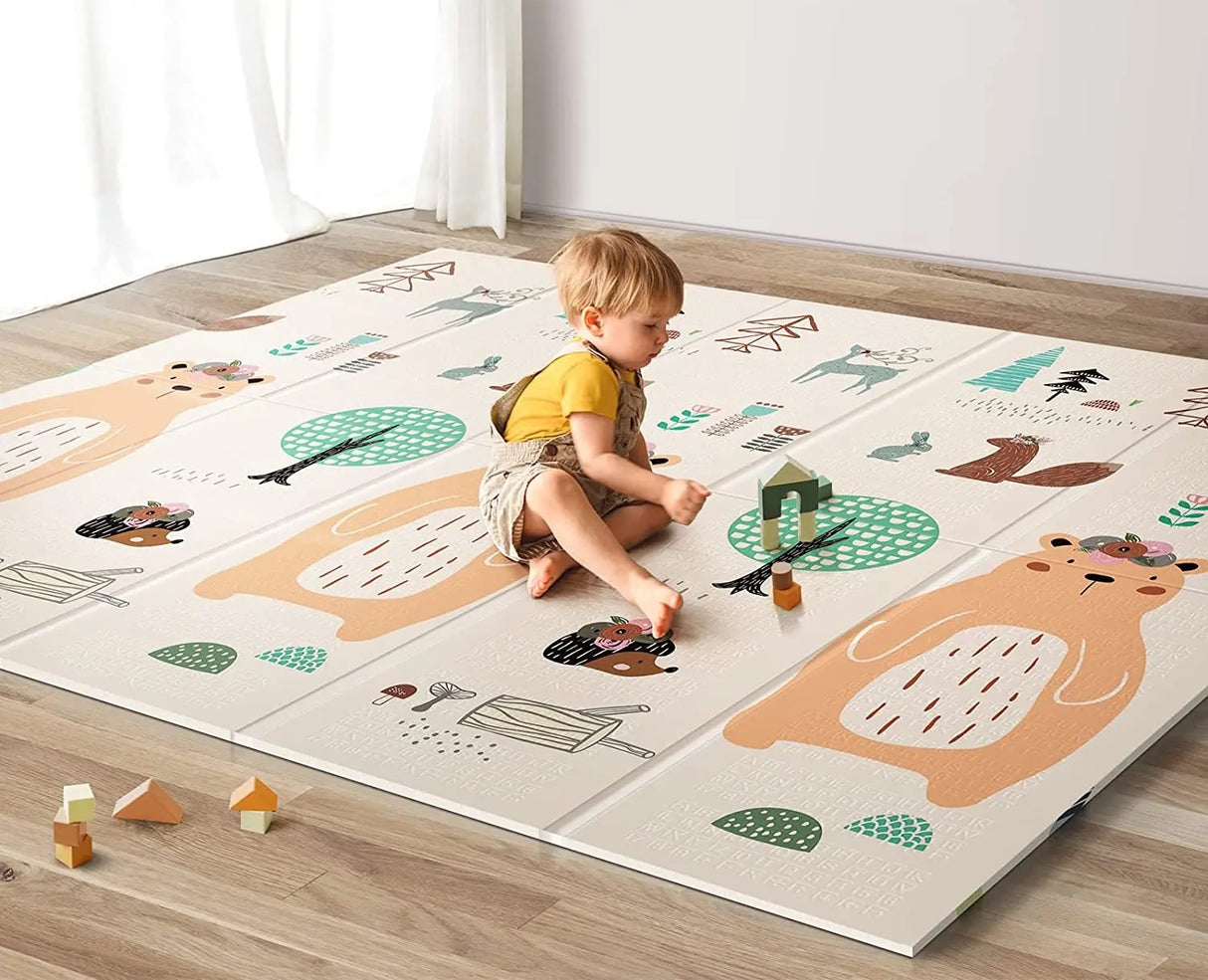 Baby Play Mat Foldable and Waterproof, Perfect for Floor Play Reversible and Versatile Playmat