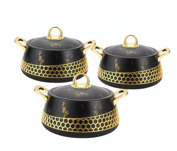 Elegant,Simple, Classic and luxury 3pcs Food Warmer HotPots