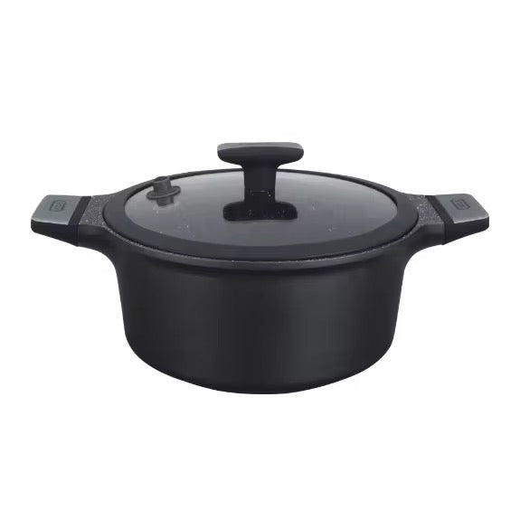 14Pcs Granite Coookware Set Die-Cast Aluminium Pan NonStick Casserole Silicone Lid