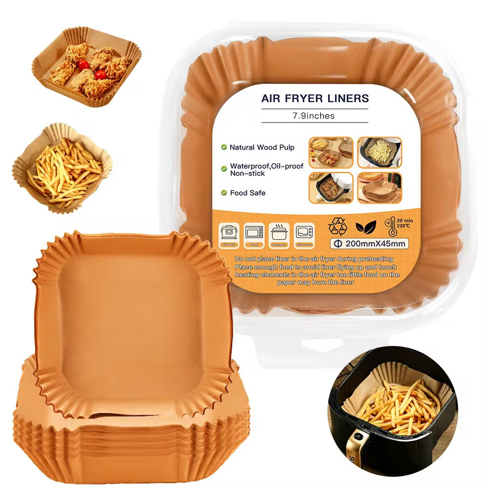 50pcs Disposable Air Fryer Parchment Paper Liners – Nonstick & Oil-Proof