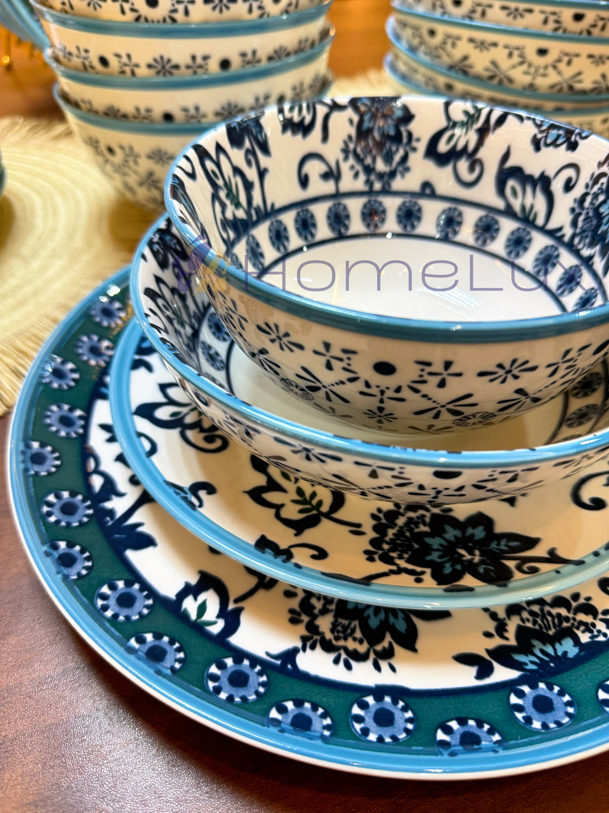 Danny Home Premium 24-Piece Porcelain Dinner Set | Plates & Bowls Set