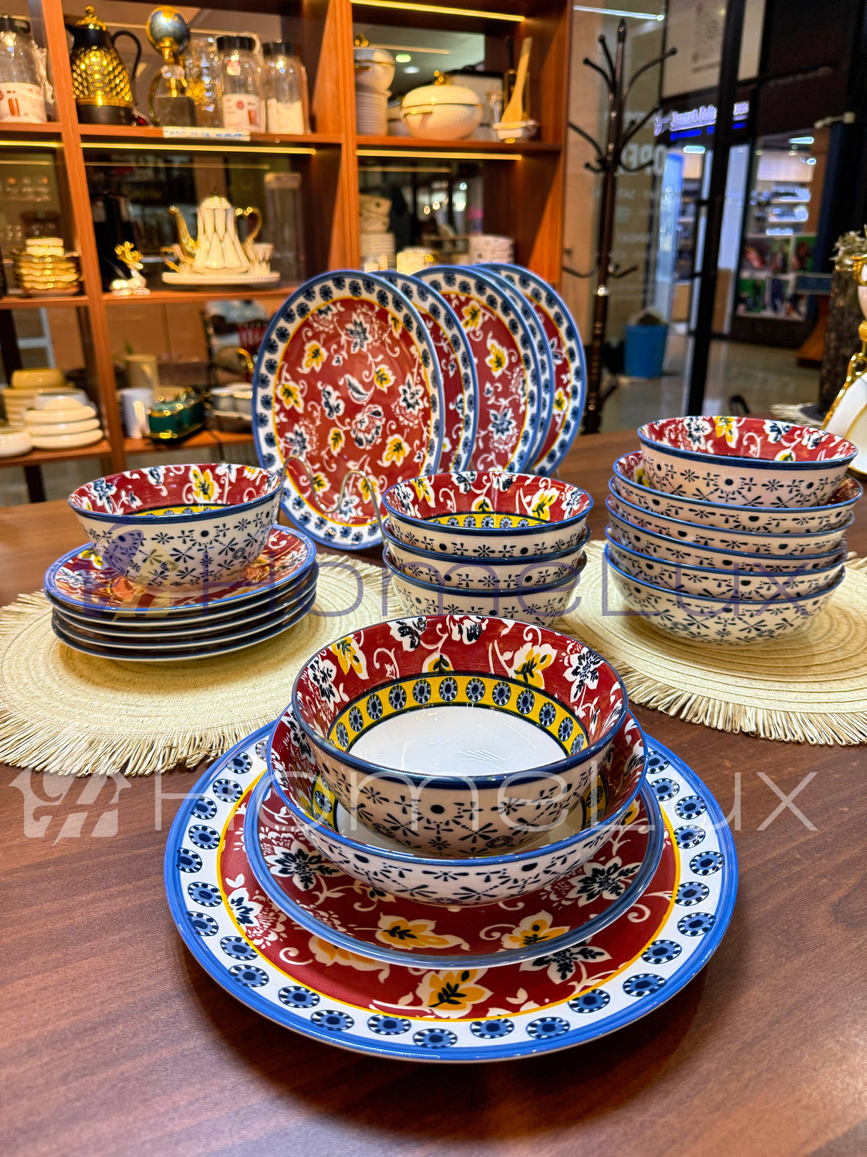 Danny Home Premium 24-Piece Porcelain Dinner Set | Plates & Bowls Set