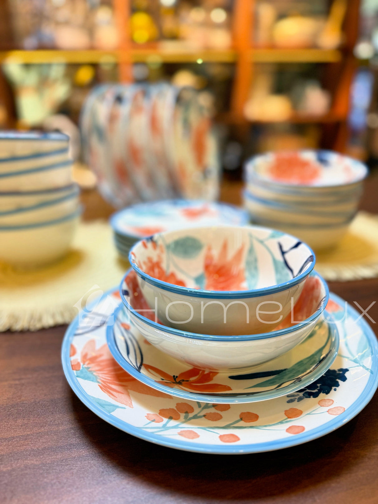 Danny Home Premium 24-Piece Porcelain Dinner Set | Plates & Bowls Set