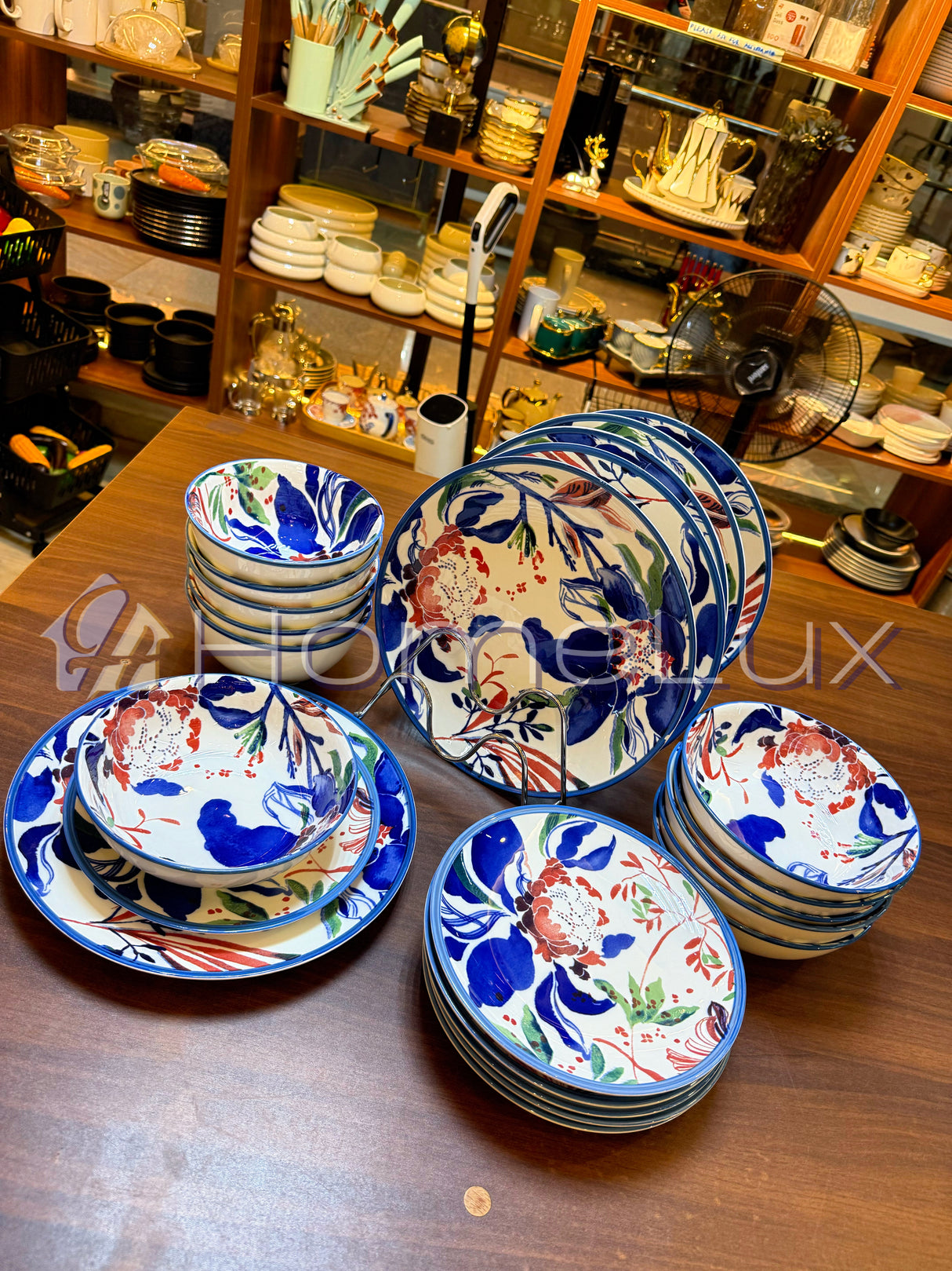 Danny Home Premium 24-Piece Porcelain Dinner Set | Plates & Bowls Set