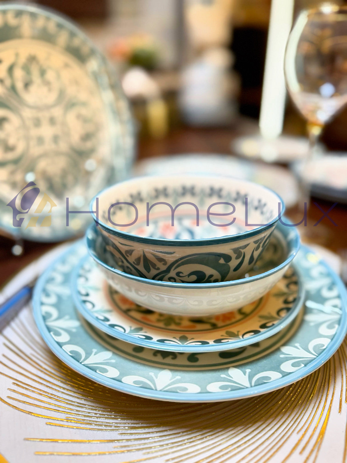 Danny Home Premium 24-Piece Porcelain Dinner Set | Plates & Bowls Set