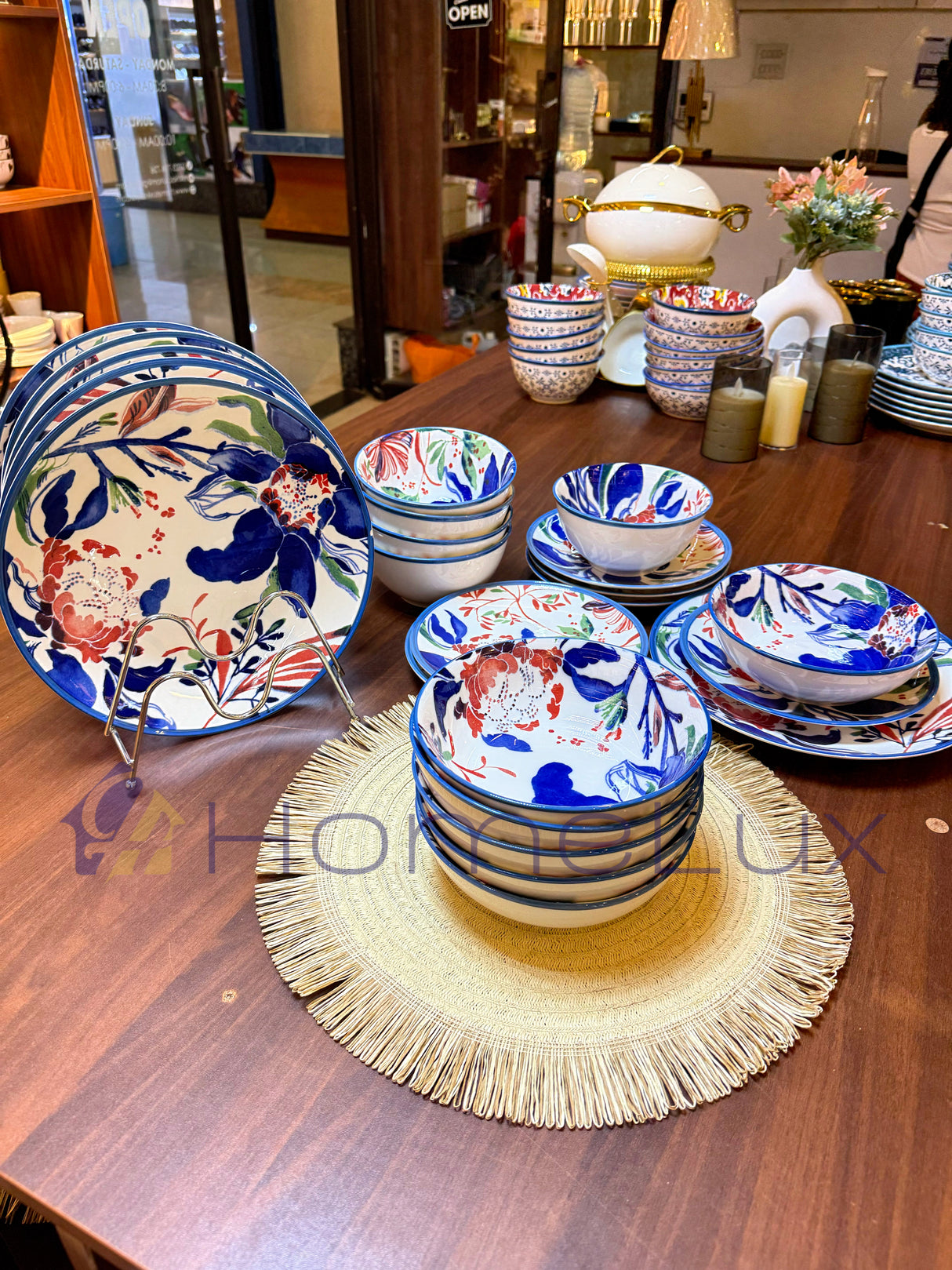 Danny Home Premium 24-Piece Porcelain Dinner Set | Plates & Bowls Set