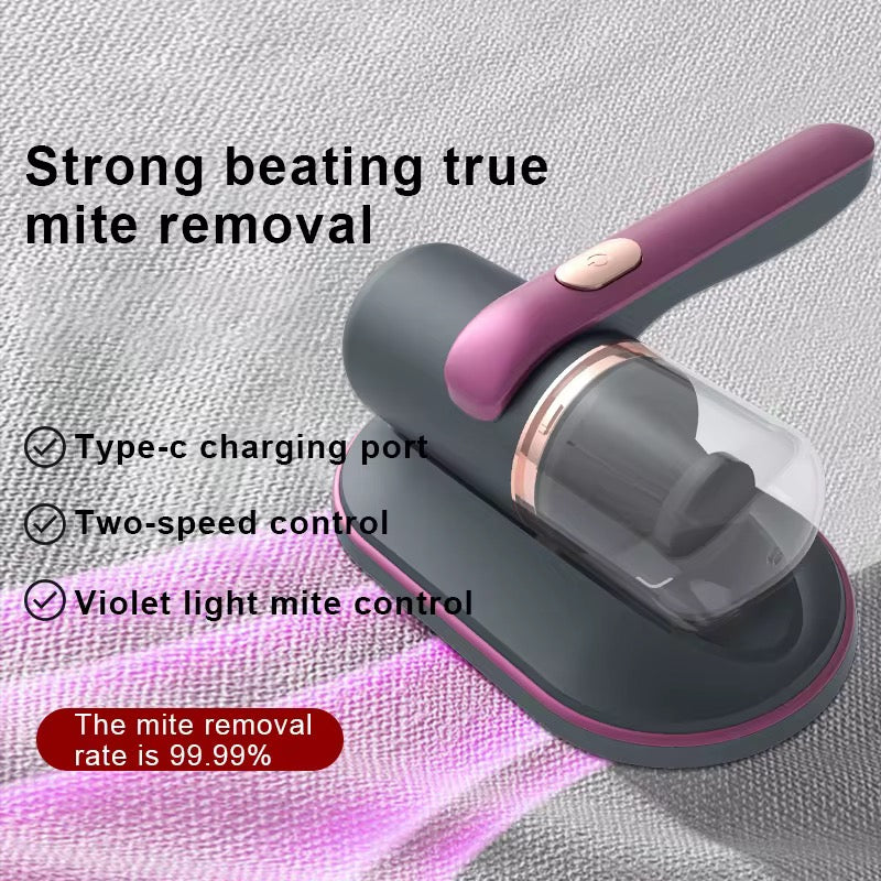 Bed Vacuum Cleaner, Household High-Frequency Strong Mite Removal Instrument, Handheld Deep Mattress Vacuum Cleaner, Wireless Vacuum Cleaning Remover Instrument, for Bed, Sofa, Carpets