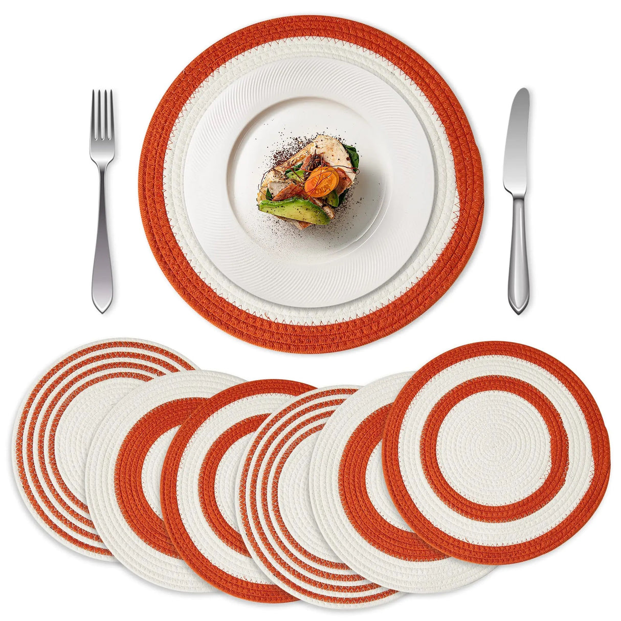 Round Woven Table Placemats Set of 6