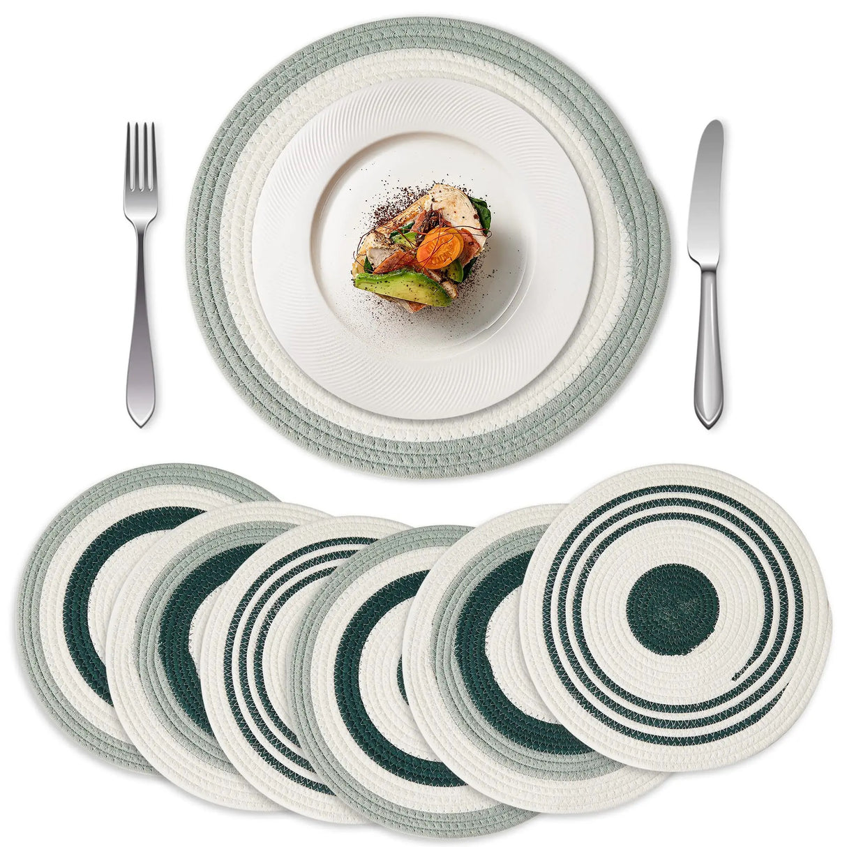 Round Woven Table Placemats Set of 6