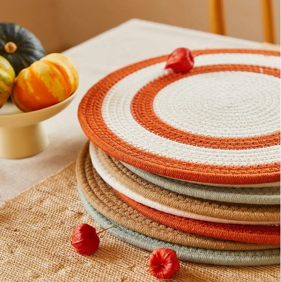 Round Woven Table Placemats Set of 6