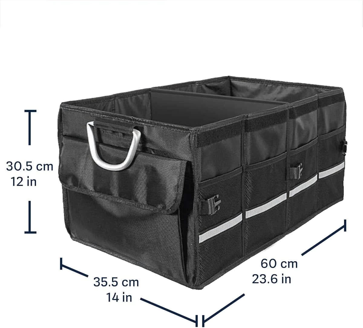 Large capacity car boot organizer with compartments