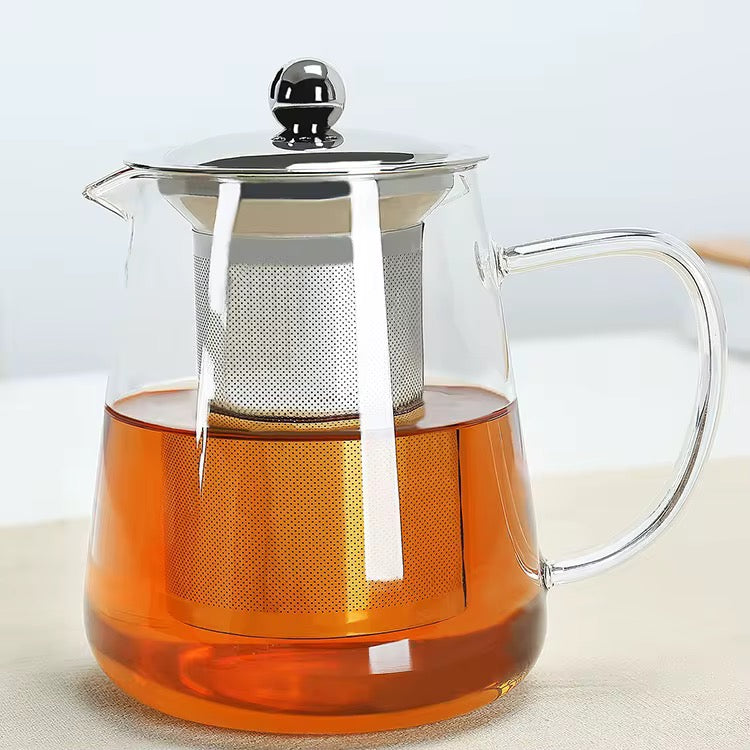 750ml High Borosilicate Glass Teapot with Tea Infuser & Sieve – Heat Resistant