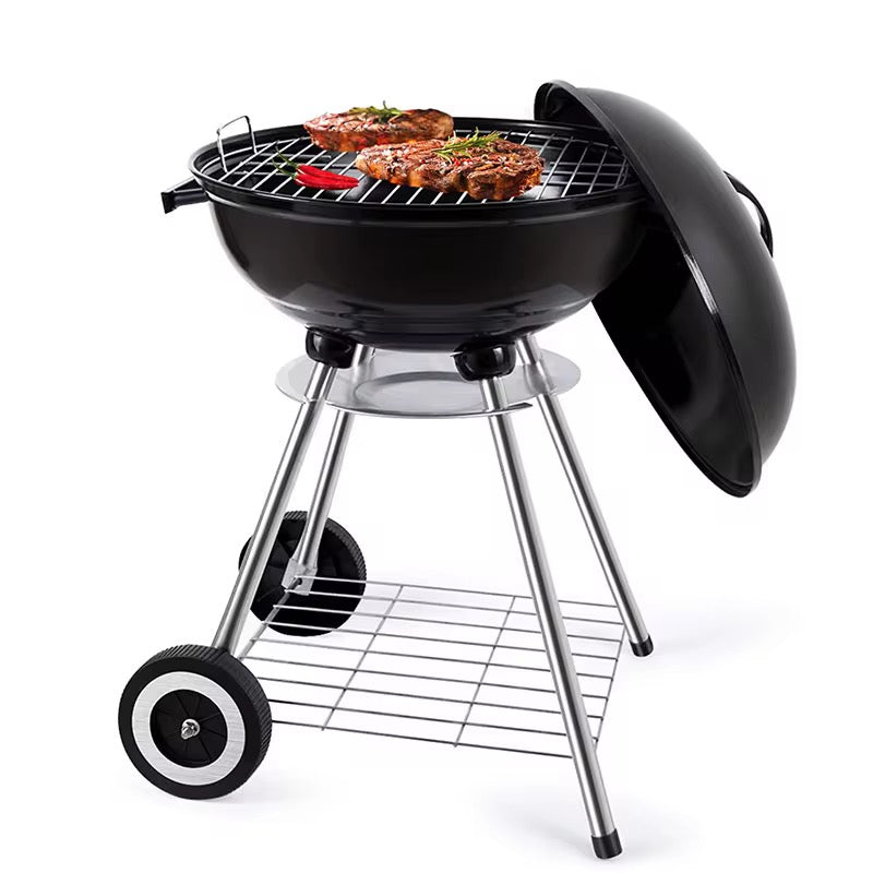 Charcoal Kettle Berbeque & BBQ Grill 44cm Portable with Wheels