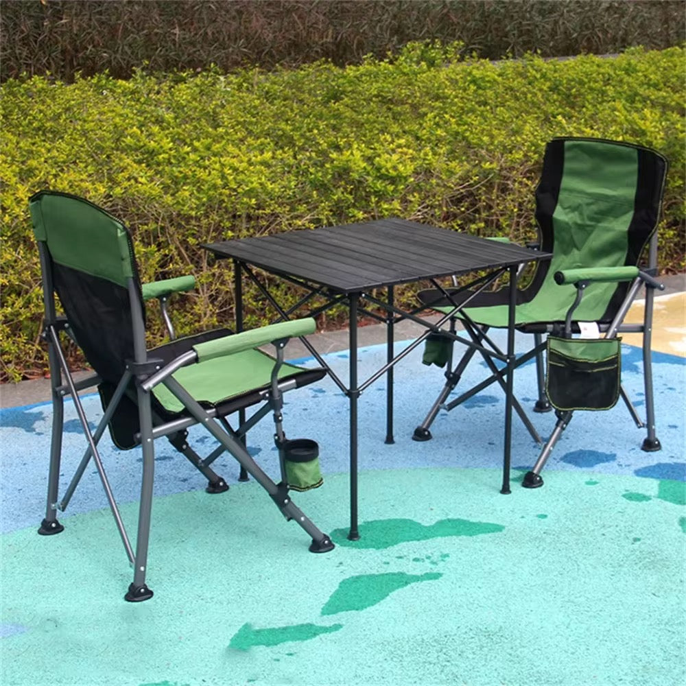 Folding Table and 4 Heavy-Duty Chairs Set – Portable Outdoor Dining & Camping Garden Furniture