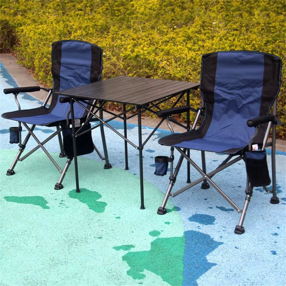 Folding Table and 4 Heavy-Duty Chairs Set – Portable Outdoor Dining & Camping Garden Furniture
