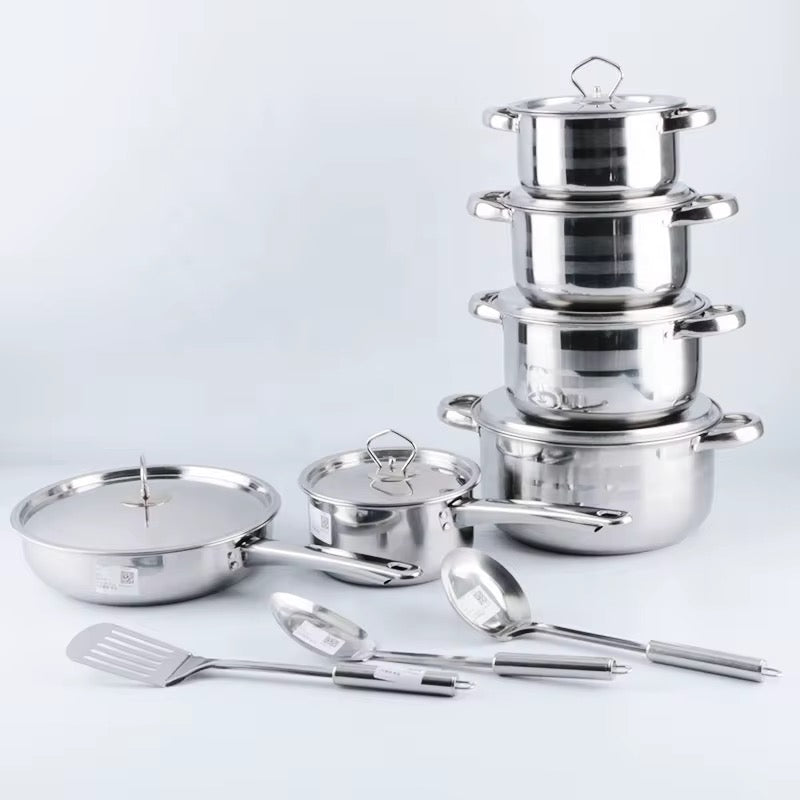 15pcs Stainless steel cookware set