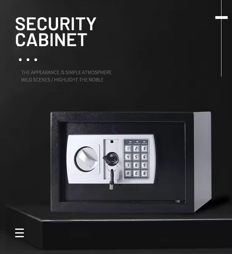 Steel Safe Deposit Box Household & Office Mini Safe with Mechanical Lock, Mountable