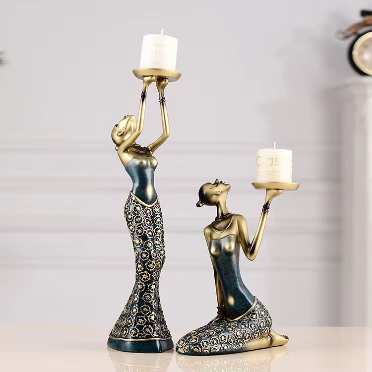 Figurines Statues Decorations Beautiful Candle Holder Decoration