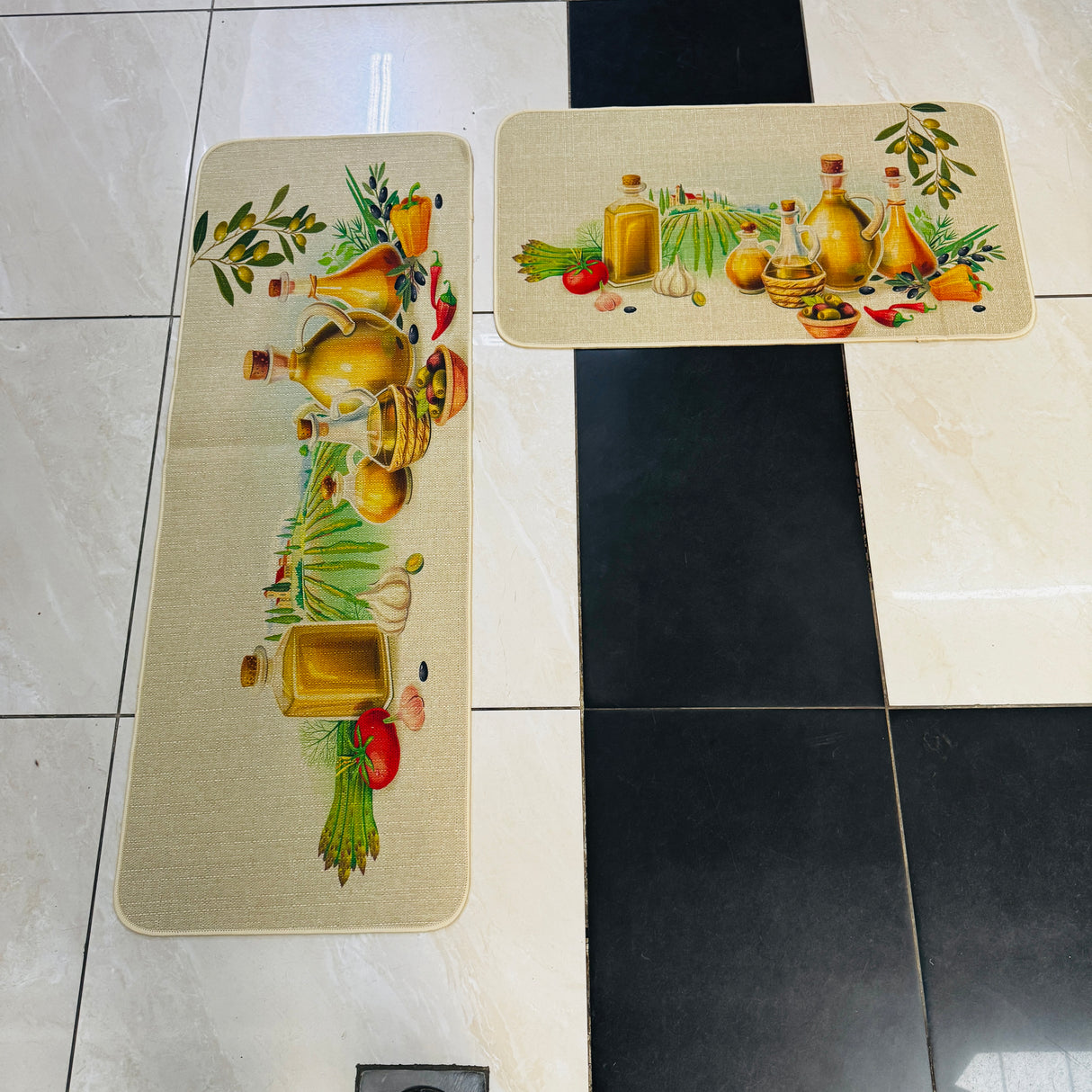 Rubber Bottom Kitchen Floor Mats Non Slip 2pcs Runner Rug Carpets for Kitchen Floor, Sink