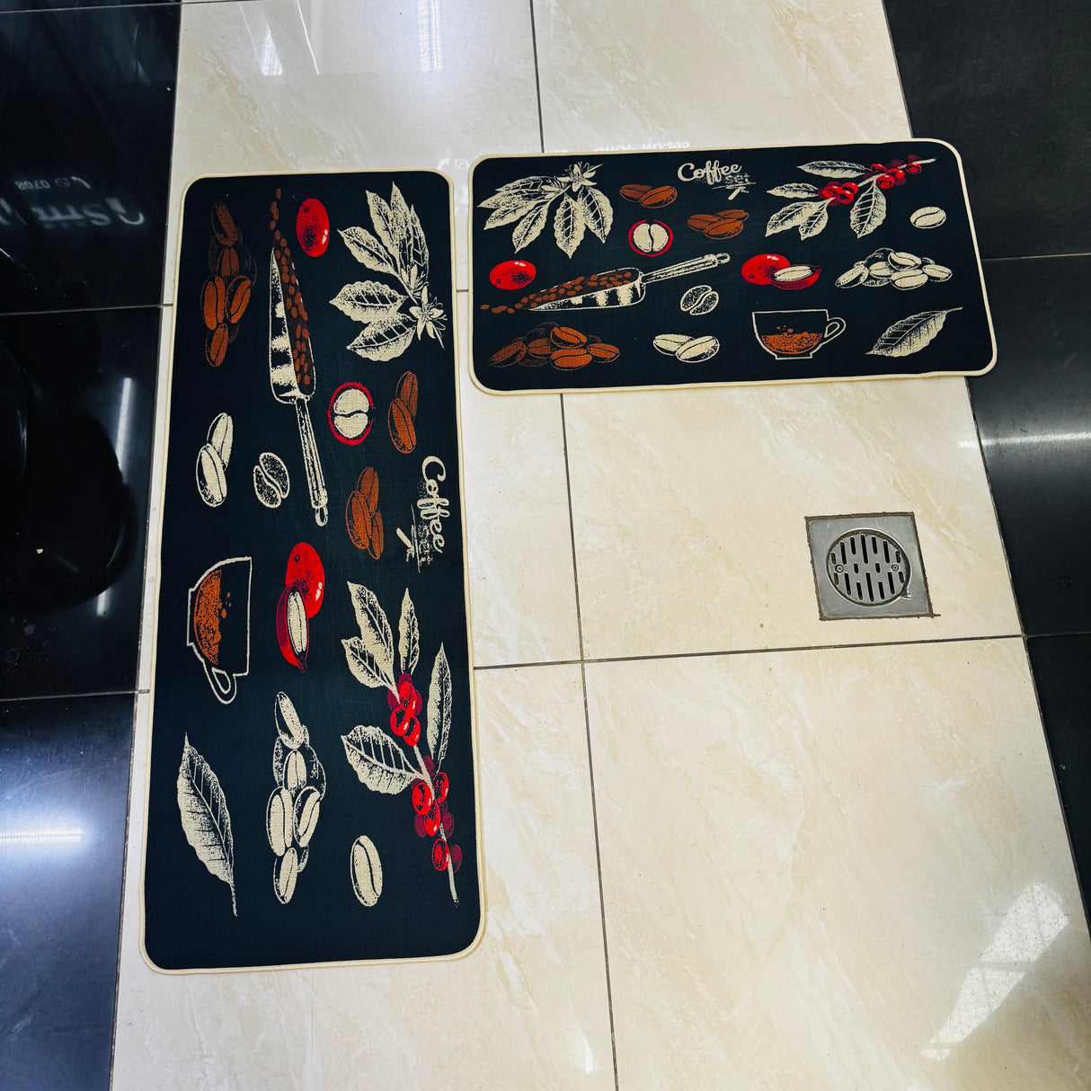 Rubber Bottom Kitchen Floor Mats Non Slip 2pcs Runner Rug Carpets for Kitchen Floor, Sink
