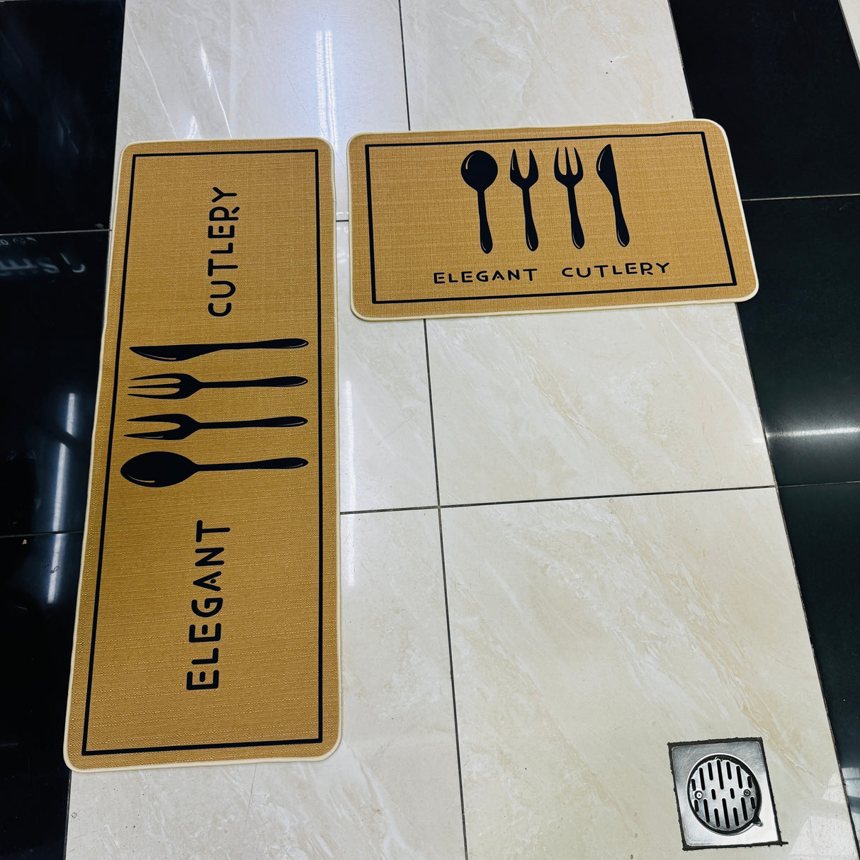 Rubber Bottom Kitchen Floor Mats Non Slip 2pcs Runner Rug Carpets for Kitchen Floor, Sink