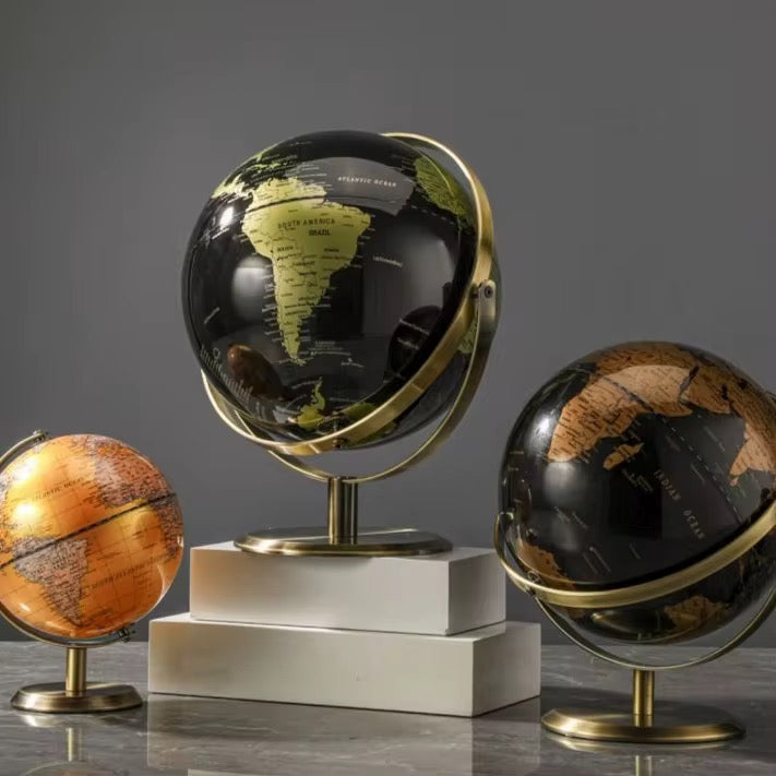 Globe Retro World Globe Modern Learning World Map Globe Study Desk Decor Globe