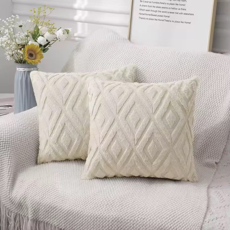Soft Plush Velvet Pillow Covers, Large Rhombus Pattern, Bedroom Decor, Living Room Decor