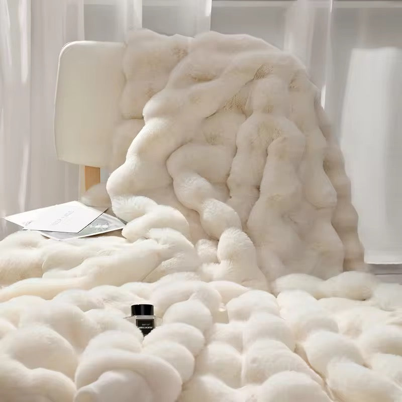 Luxury Double-Sided Fluffy Fleece & Flannel Blanket Extra Soft Cozy Throw for Bed, Couch, Home