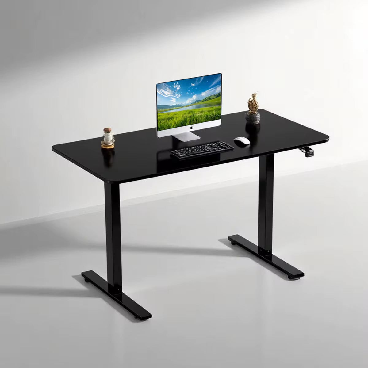 Electric Height Adjustable Desk Ergonomic Sit-Stand Work from Home Table with Memory Preset Controller – Sturdy Aluminum Frame, Scratch-Resistant Top | Office & Gaming Desk 1.4m