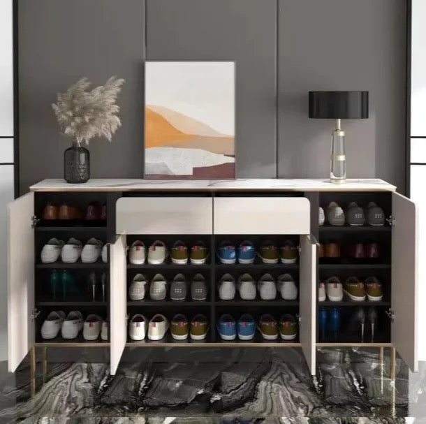 Elegant Multi-Functional Storage Cabinet Shoe Organizer, Makeup Display, Wine & TV Console Entry Way Buffet Table