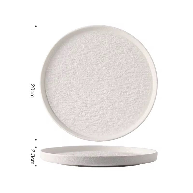 6 Piece 10.5 Inch Rock Glazed Ceramic Dinner Plates Set Microwave Dishwasher Safe